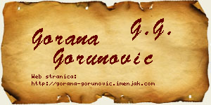 Gorana Gorunović vizit kartica